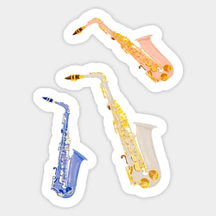 3 saxophones Sticker